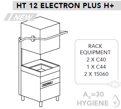 МАШИНА ПОСУДОМОЕЧНАЯ DIHR HT 12 ELECTRON PLUS H+PS+СПЕЦ.НОЖКИ МОРСКАЯ ВЕРСИЯ 400В/3Ф/50ГЦ БЕЗ НЕЙТР.