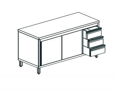СТОЛ ПРОИЗВОДСТВЕННЫЙ ЗАКРЫТЫЙ APACH CHEF LINE LWC719SH2SDDR