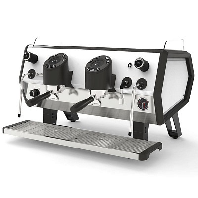 Кофемашина Sanremo D8 2 высокие гр, Cold Touch+Экономайзер, белая/черная